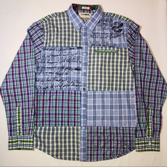 Desigual Patchwork Button Front Large - Picture 1 of 8